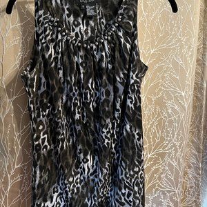 ETCETERA Animal Print Beaded Sleeveless Top Roar S